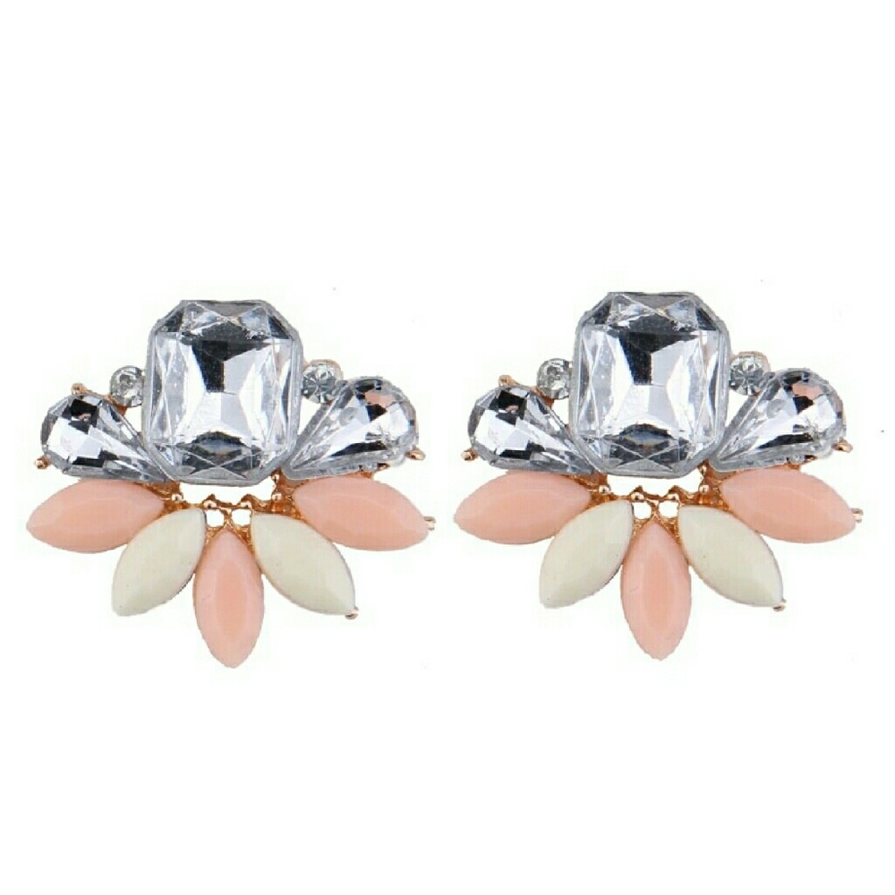 PINK Crystal Drop STATEMENT EARRINGS