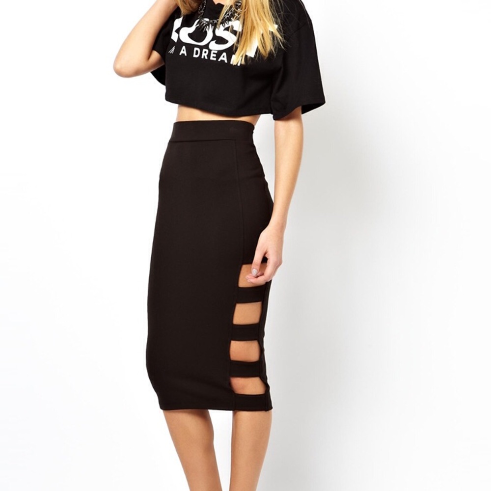 Asos Pencil Skirt with Slash Sides New with tag