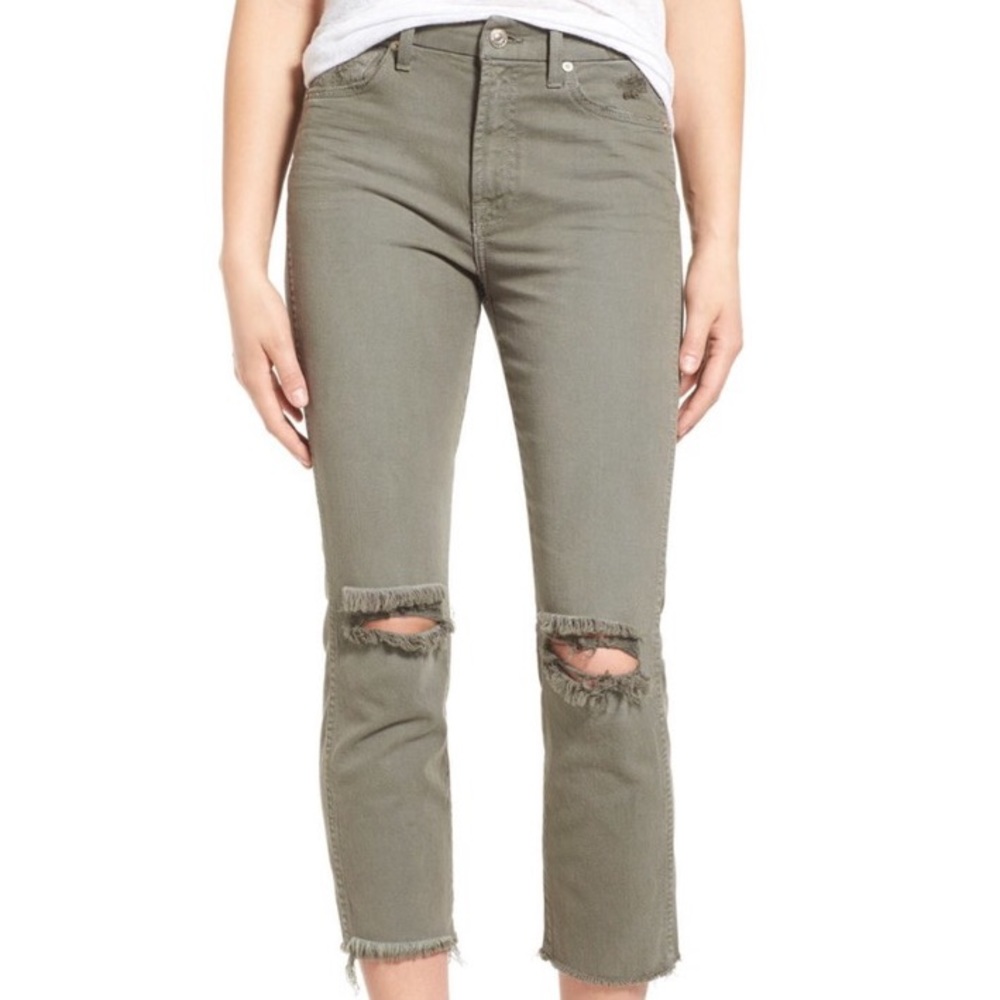 Brand New Raw Hem Ankle Straight Leg Jeans