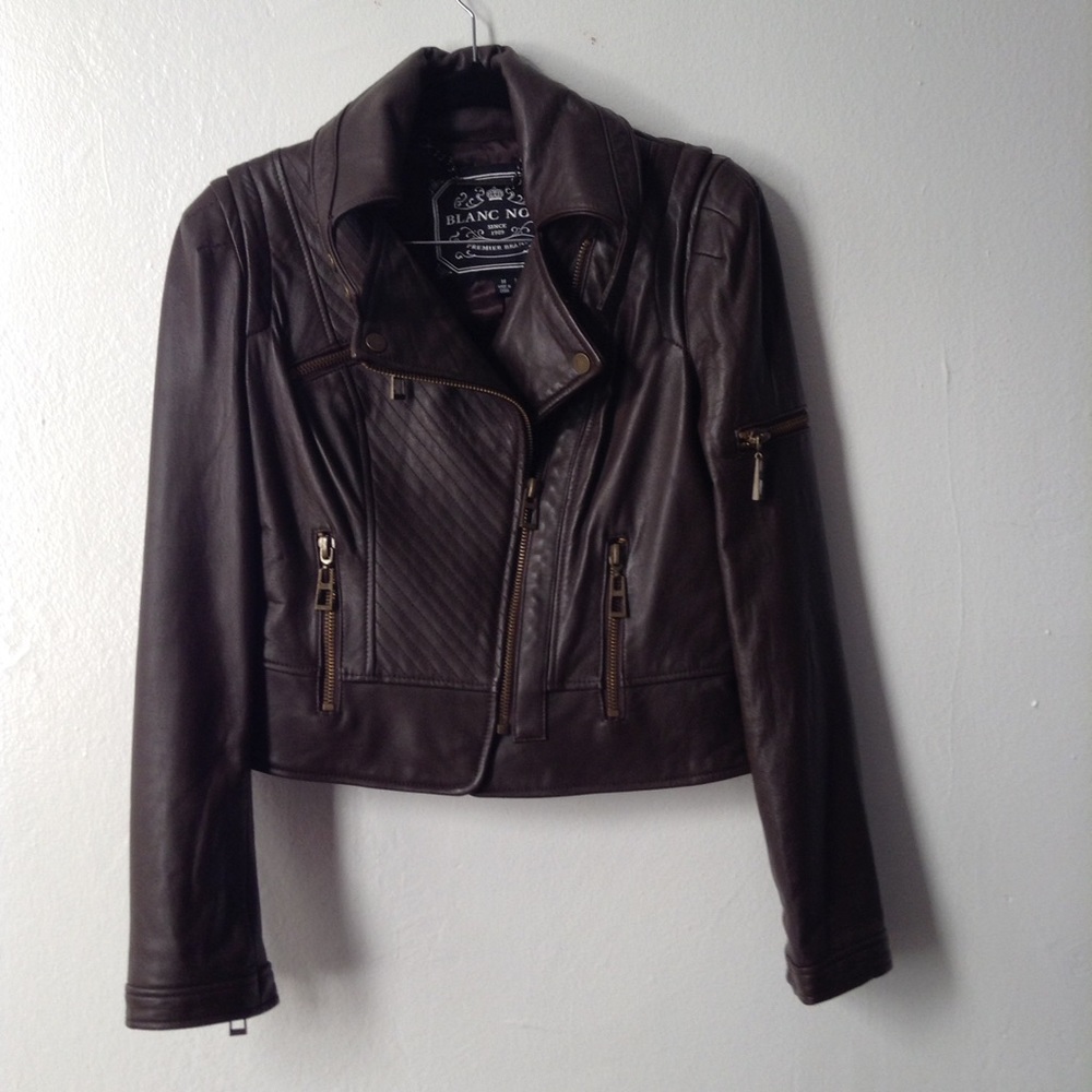 Real leather motto jacket