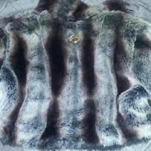 Faux fur multi colored ladies coat