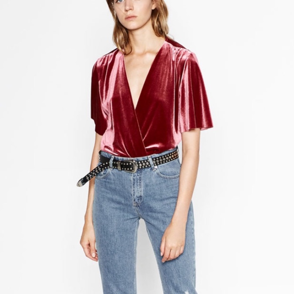 Zara Special Edition Velvet Bodysuit