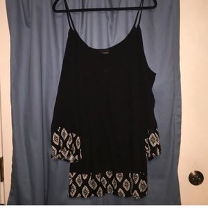 NWT black cold shoulder top