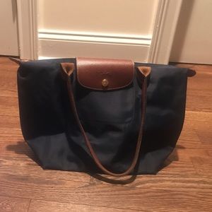 Navy Blue Longchamp Large Tote Bag