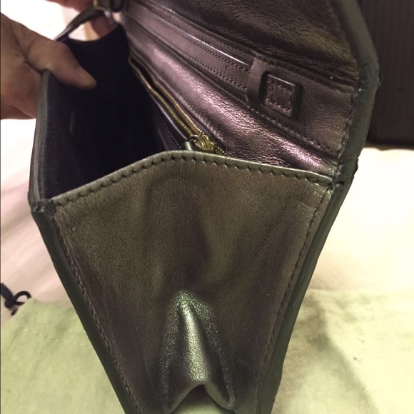 Burberry L-shaped Zipper Mini Men Metallic green Burberry clutch