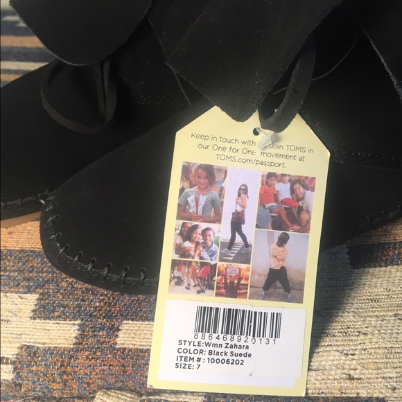TOMS "Zahara" Suede Bootie, Black, Sz 7, NWT - Picture 3 of 4