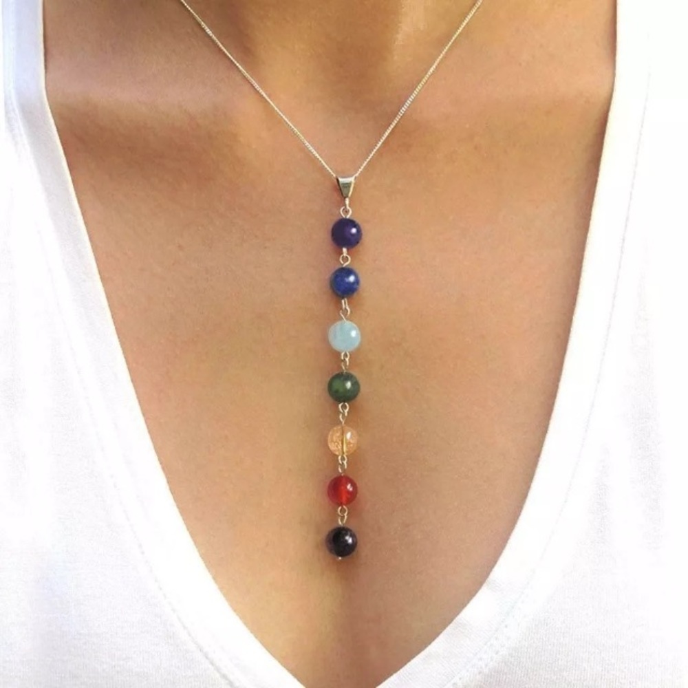 7 Chakra Beads Balance Pendent Necklace