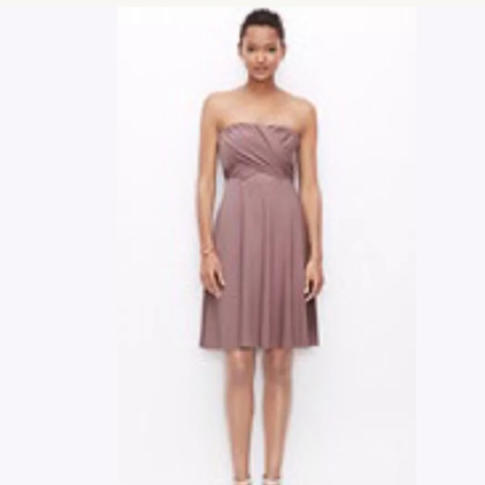 Ann Taylor Jersey Shirred Strapless Dress Size 12