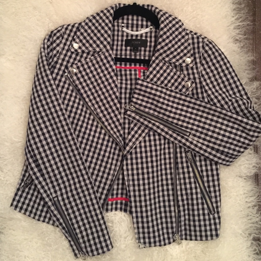 JCrew black and white Gingham Jacket