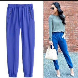 Bright Blue Zippered Joggers