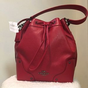 NWT: Coach Red Drawstring Mickie