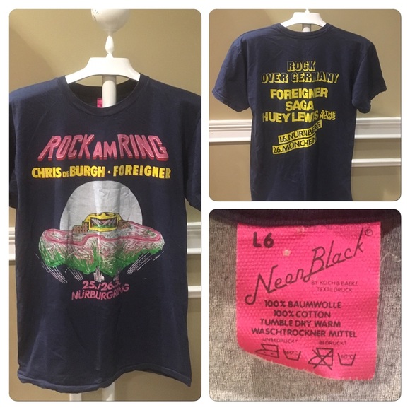 VTG Rare FOREIGNER HUEY LEWIS ROCK OVER GERMANY T