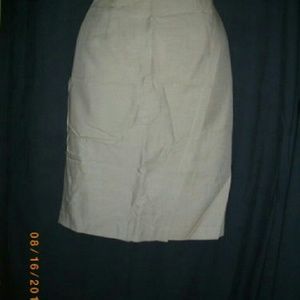 S K & Company 8 Beige Tan Knee Length Career Skirt