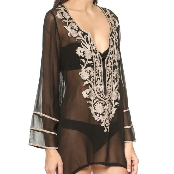 Ella Moss Other - Ella Moss 🛳 black embroidered swim coverup tunic