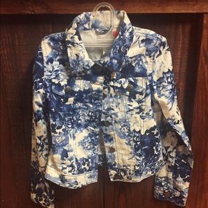 Little girls blue and white jean jacket.