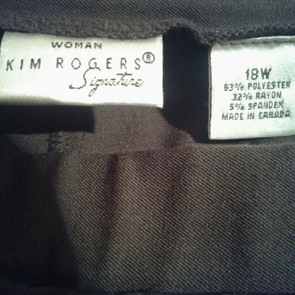 NWOT PLUS SIZE Kim Roger's Brown Slacks - Picture 3 of 3