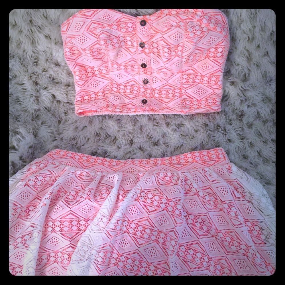 Crop top and skirt combo