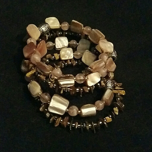 Was a Gift Jewelry - Bracelet with Earth Tones Beads and Stones