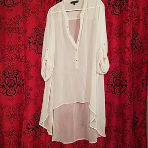 Sheer hi-low shirt