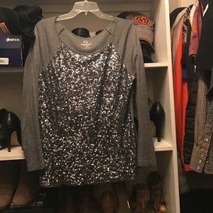 Long Sleeved Sequin Top