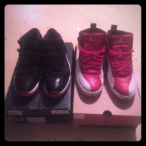 Jordan bred 11s and Gym Red 12s