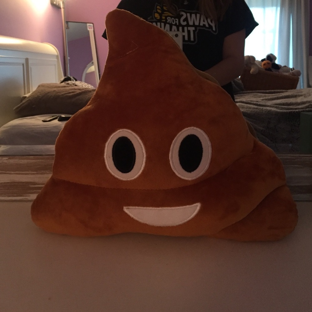 Poop emoji pillow plush