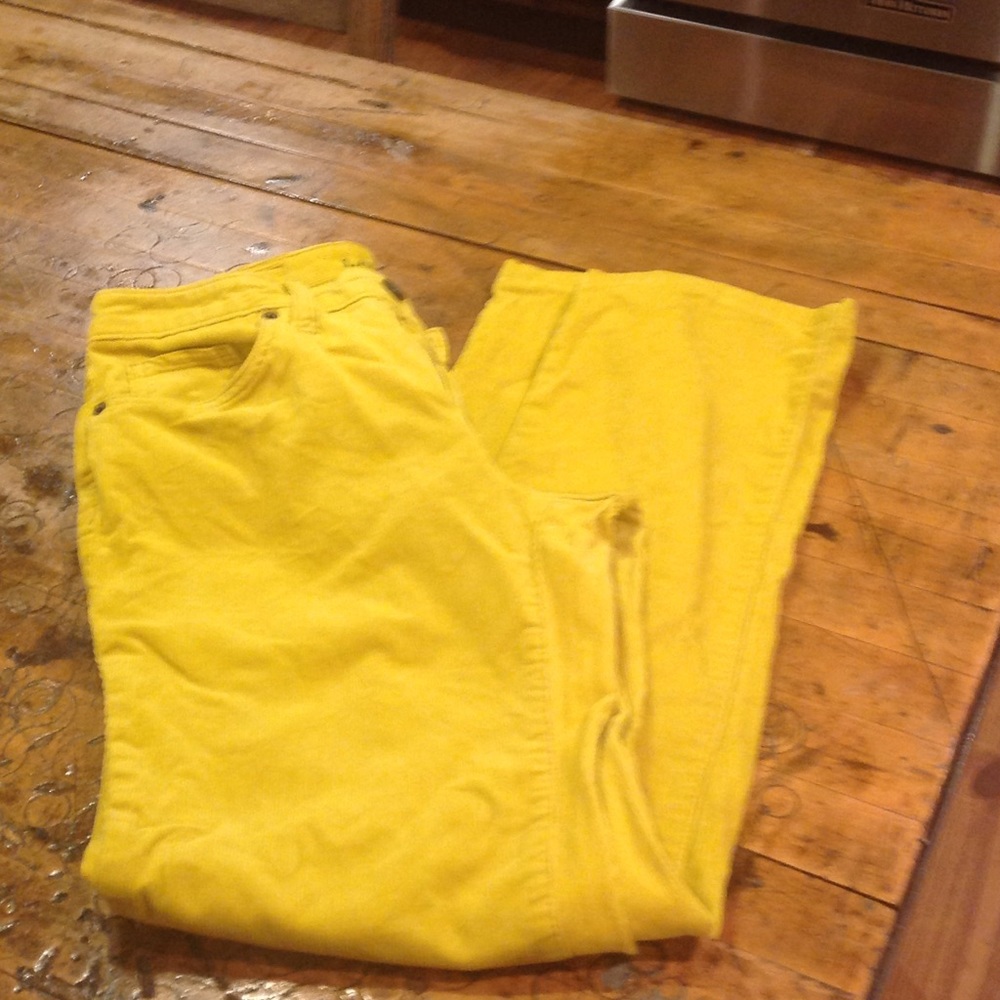 Mustard yellow corduroy jeans lands end
