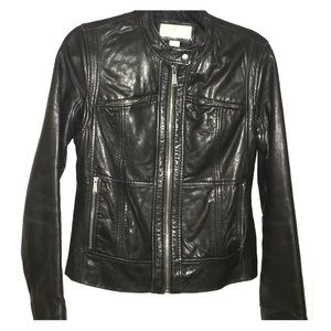 Michael Kors black leather jacket woman's M