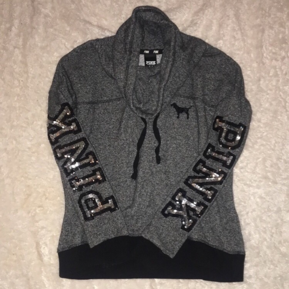 VS Pink bling swooped neck sweatshirt