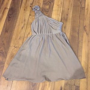 Taupe One Shoulder Dress