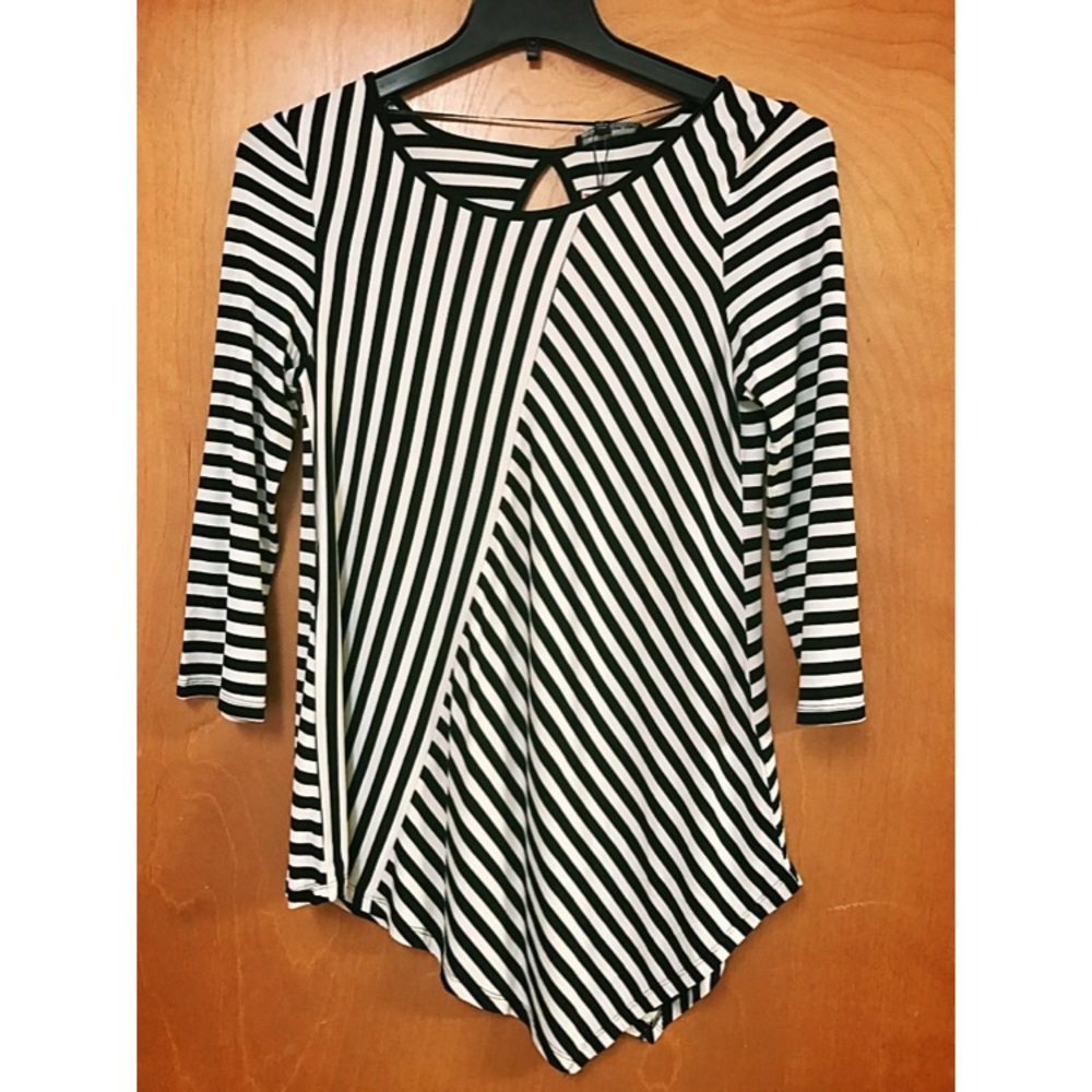 Striped Asymmetrical Top