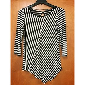 Striped Asymmetrical Top