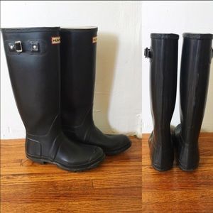 hunter boots size 8 black