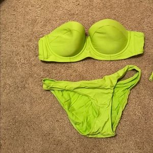 Aerie neon green Bikini-top Sz 36C bottom Sz M