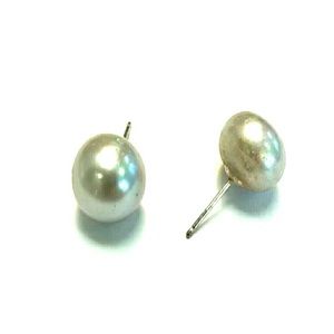 Vintage Grey Pearl Earrings, 12 mm