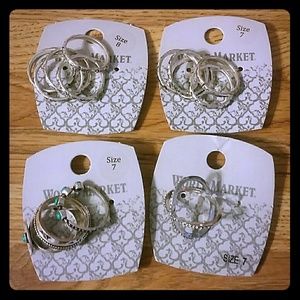 ⭐ Rings size 7&8, 4 cards of 15 rings total!⭐