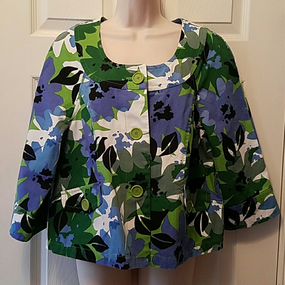 Jones New York cropped spring jacket, L