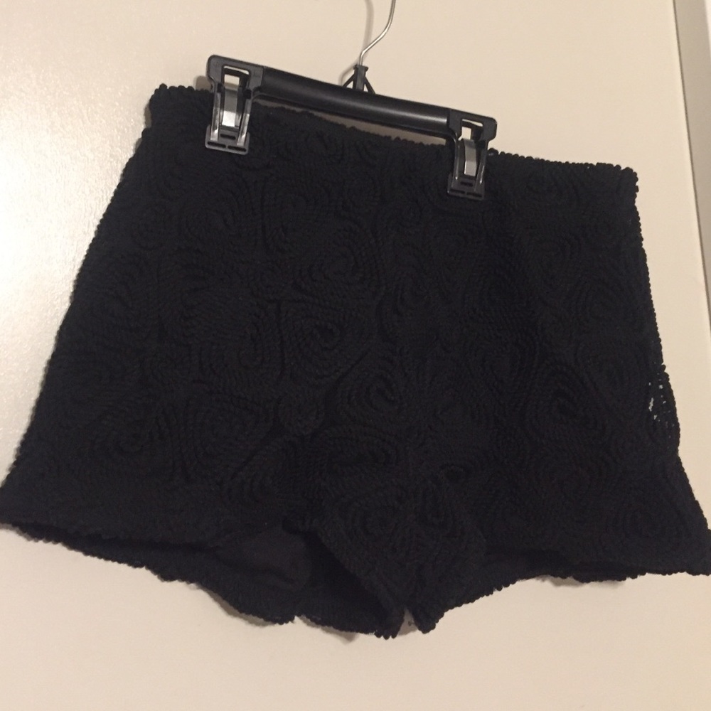 Black patterned shorts