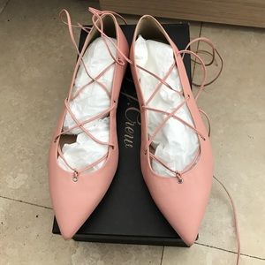 BABY PINK LACE UP FLATS💘🌷