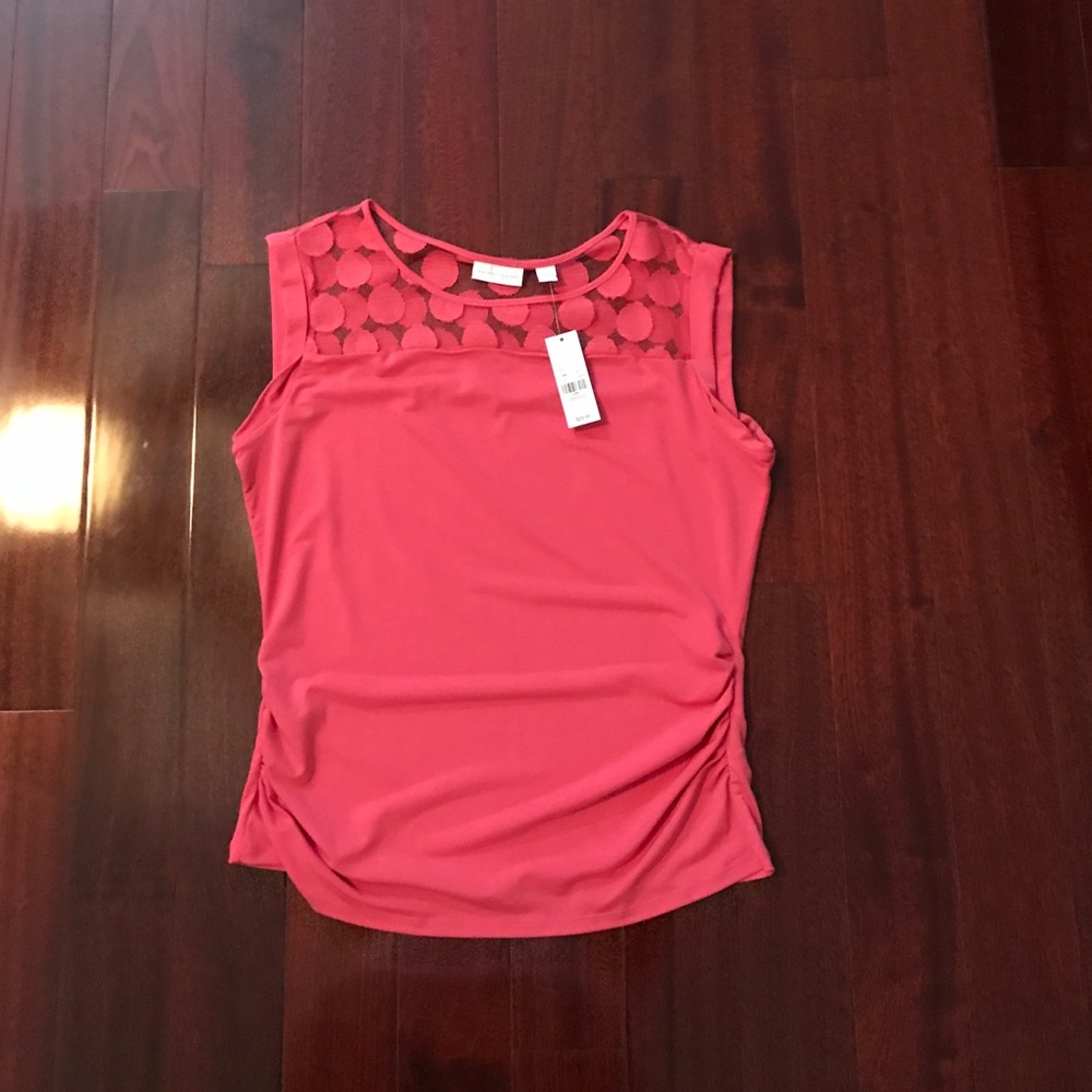 Sleeveless coral blouse from New York & Co