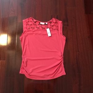 Sleeveless coral blouse from New York & Co