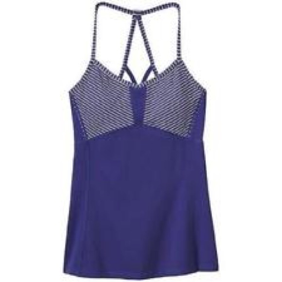 Athleta Striped workout top in purple - Picture 1 of 4