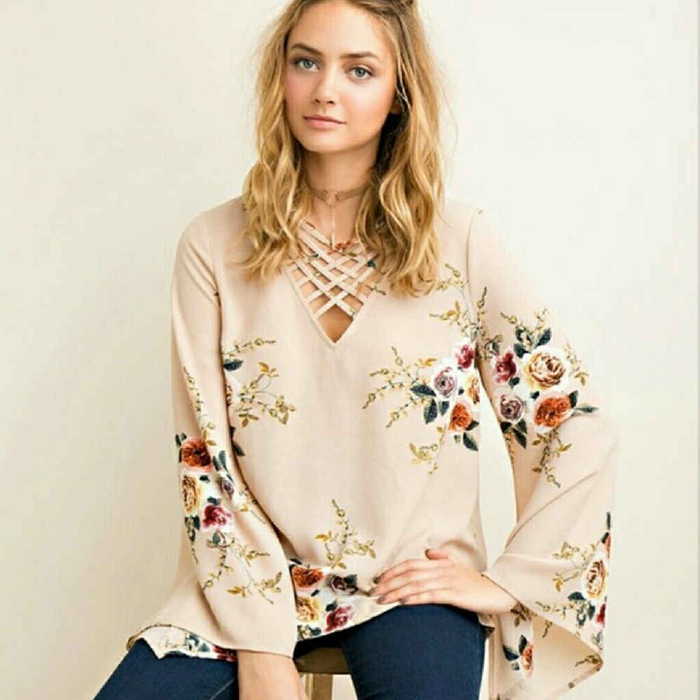 Floral Criss Cross Top