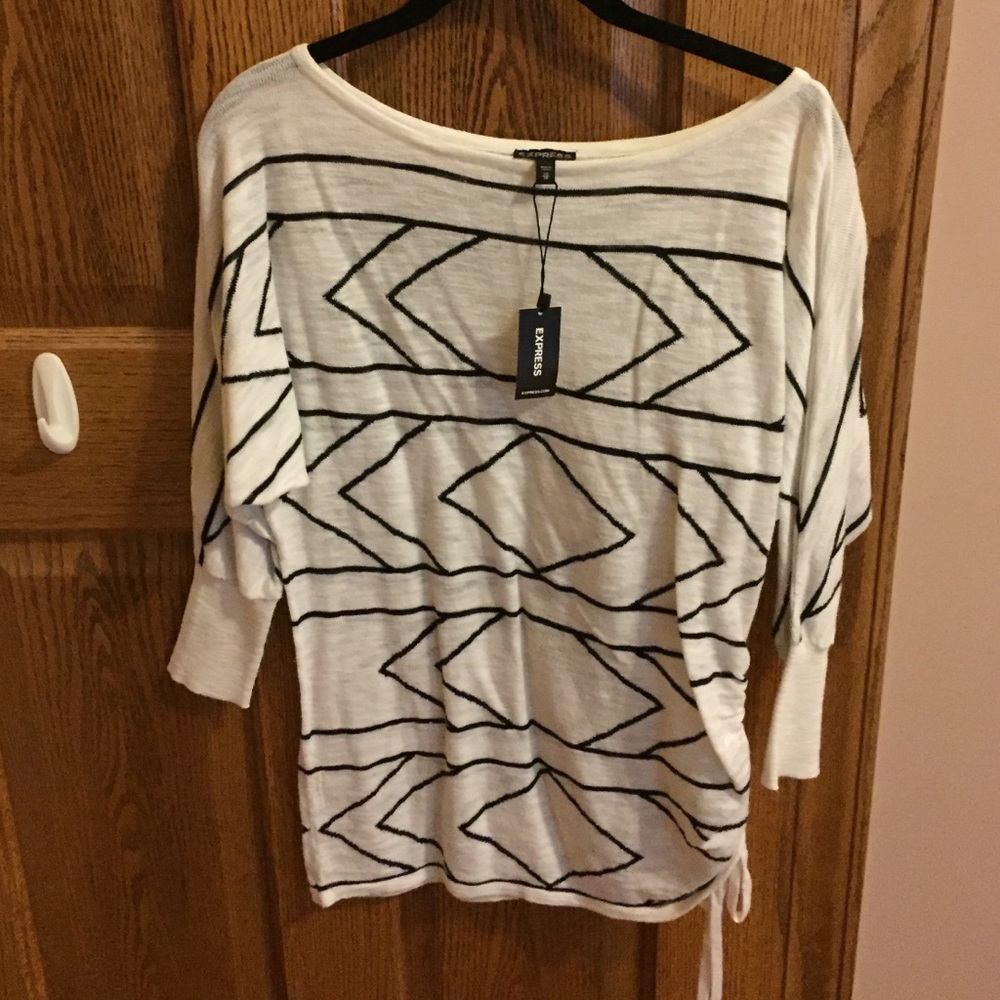 Black and white tribal printed sweater