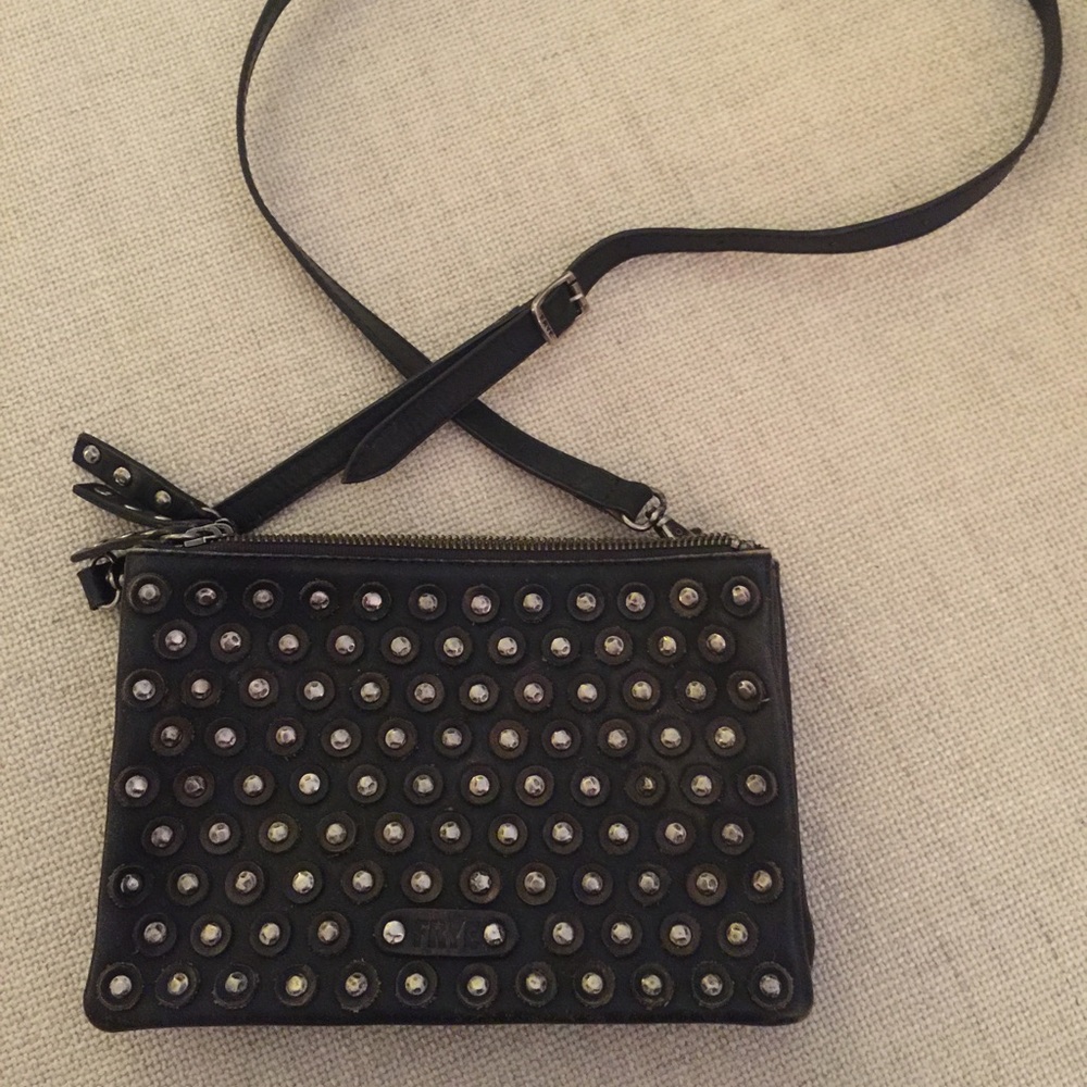 FRYE Jenna disc weathered black cross body bag
