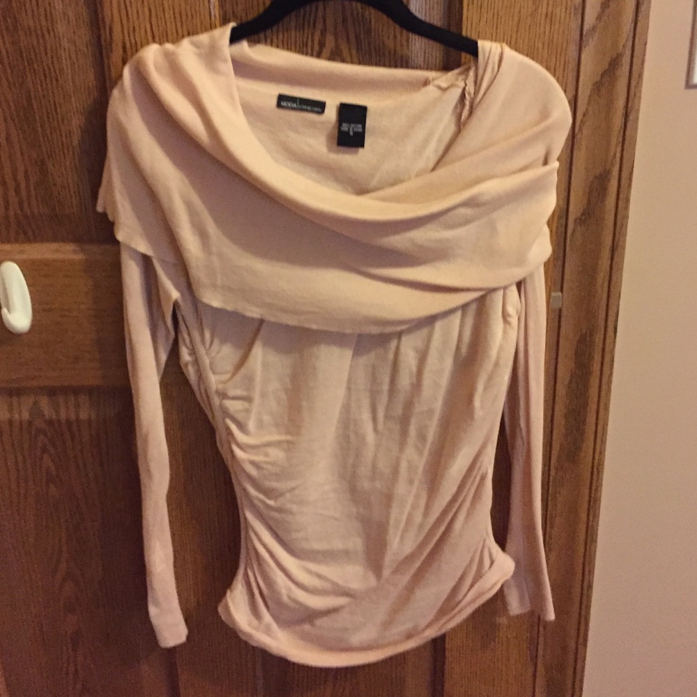 Cowl neck light pink sweater