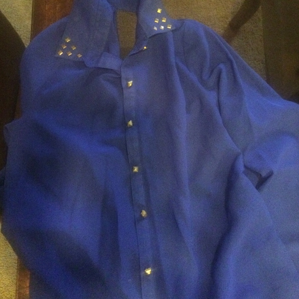 Blue sheer blouse