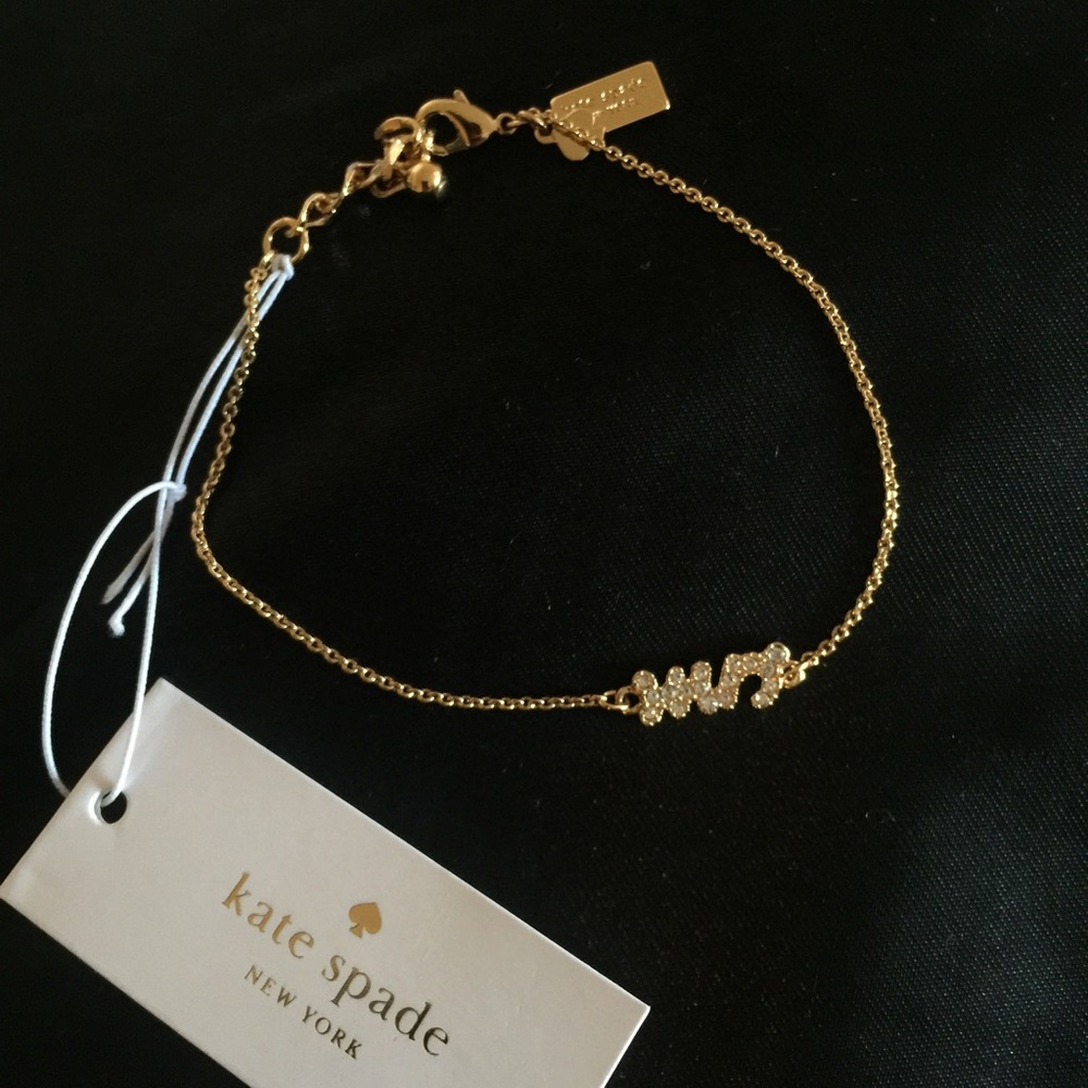 Kate Spade Say Yes "mrs" gold bracelet
