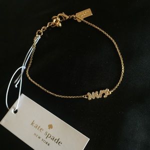 Kate Spade Say Yes "mrs" gold bracelet