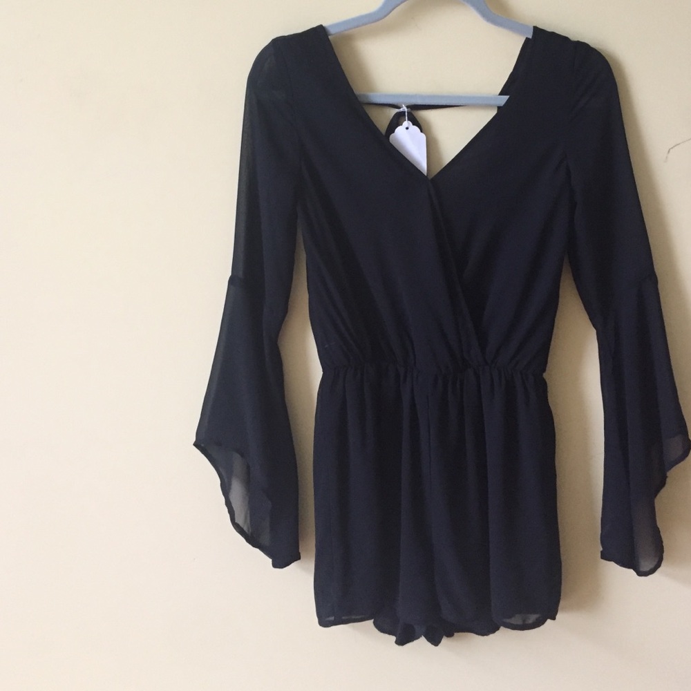 Chiffon Bell Sleeve Romper